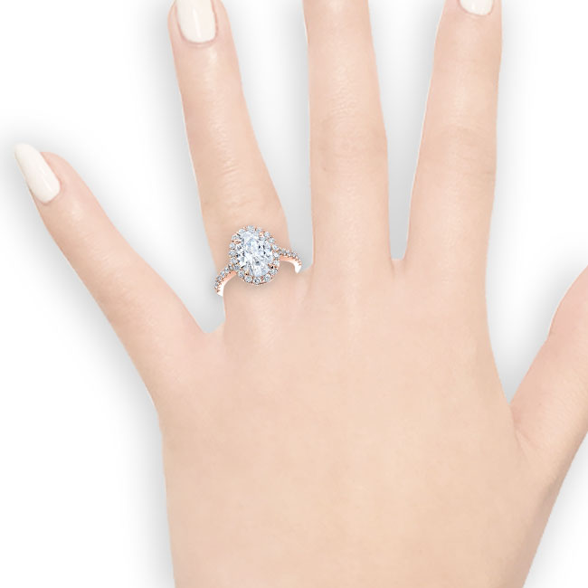 Modern Style Halo Diamond Engagement Ring