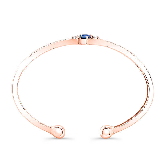 Modern Style Diamond & Sapphire Bangle