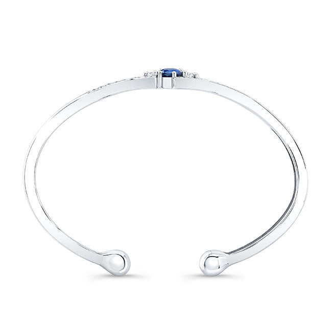 Modern Style Diamond & Sapphire Bangle