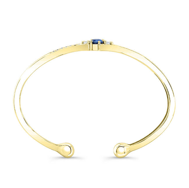 Modern Style Diamond & Sapphire Bangle