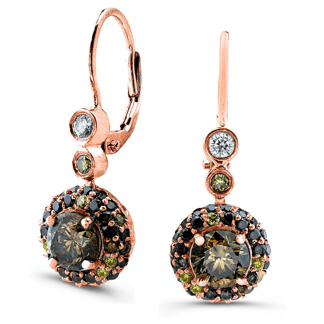 Diamond Cognac Drop Earrings