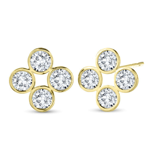 Flower Bezel Earrings