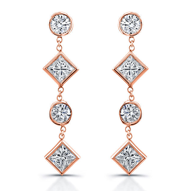 Dangling Mix Shape Diamonds Earrings