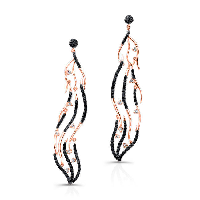 Black and White Diamond Dangling Earring