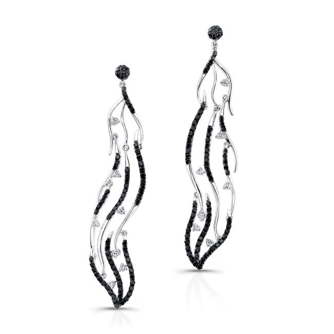 Black and White Diamond Dangling Earring