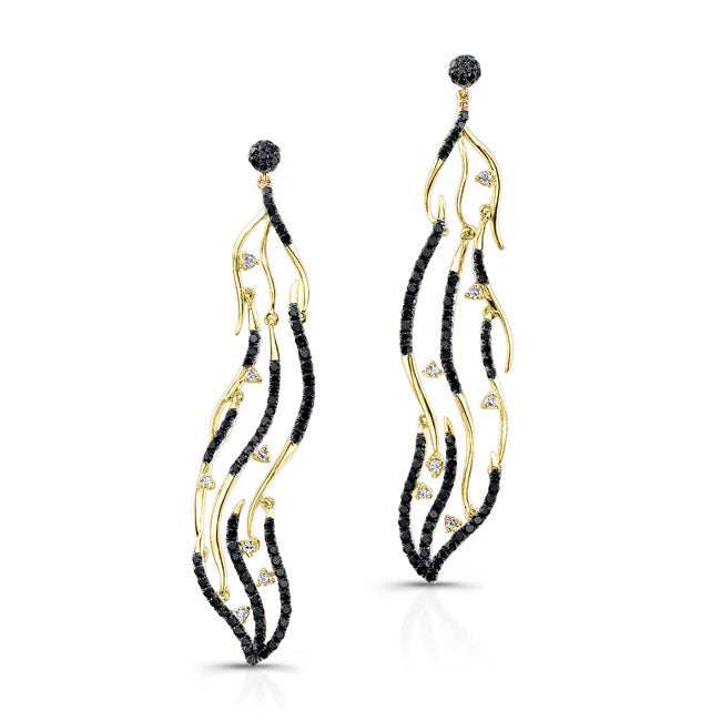 Black and White Diamond Dangling Earring