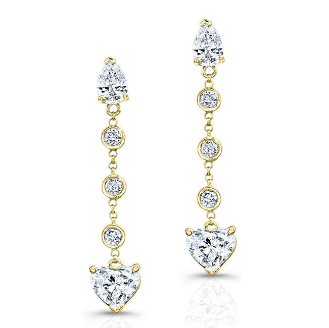 Dangling Mix Shape Diamonds Earrings