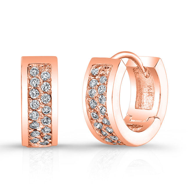 Pave Diamond Hoop Earrings