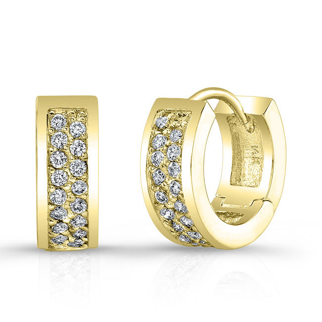 Pave Diamond Hoop Earrings