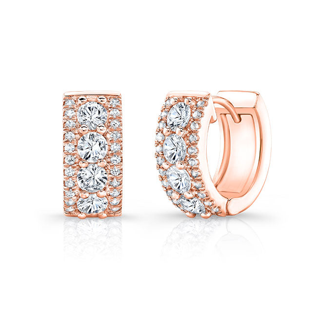 Diamond Huggie Hoop Earrings