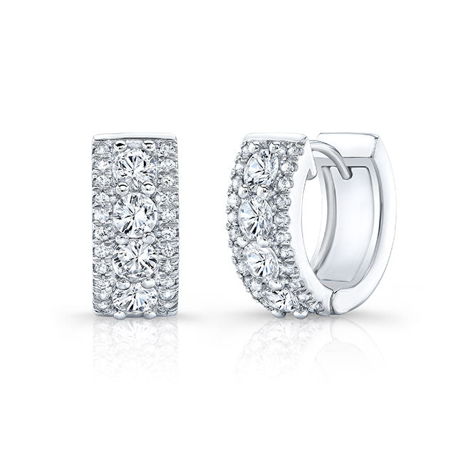 Diamond Huggie Hoop Earrings