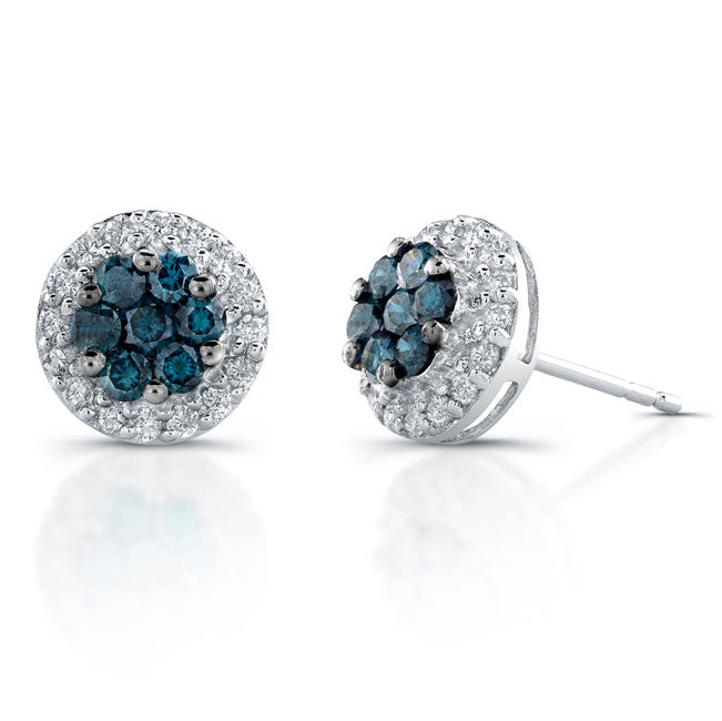 Diamond & Topaz Flower Earrings