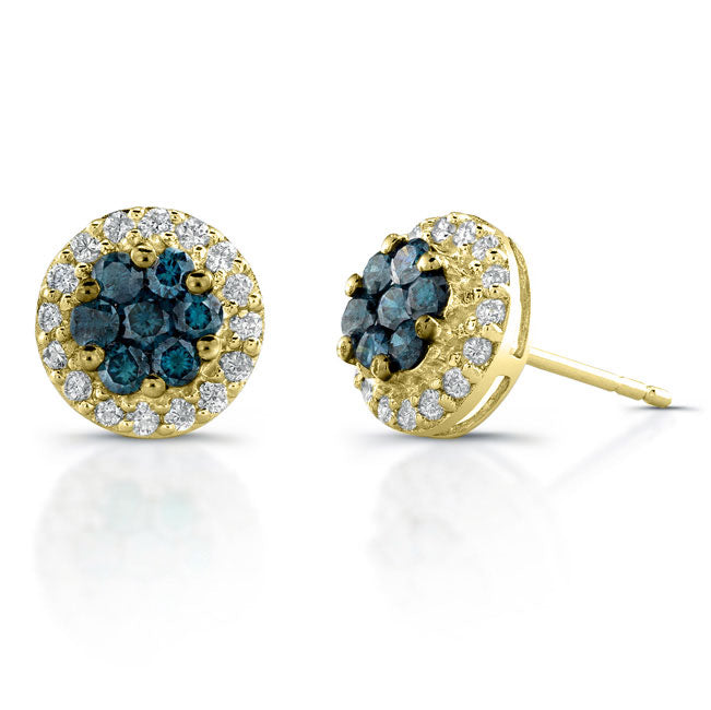 Diamond & Topaz Flower Earrings
