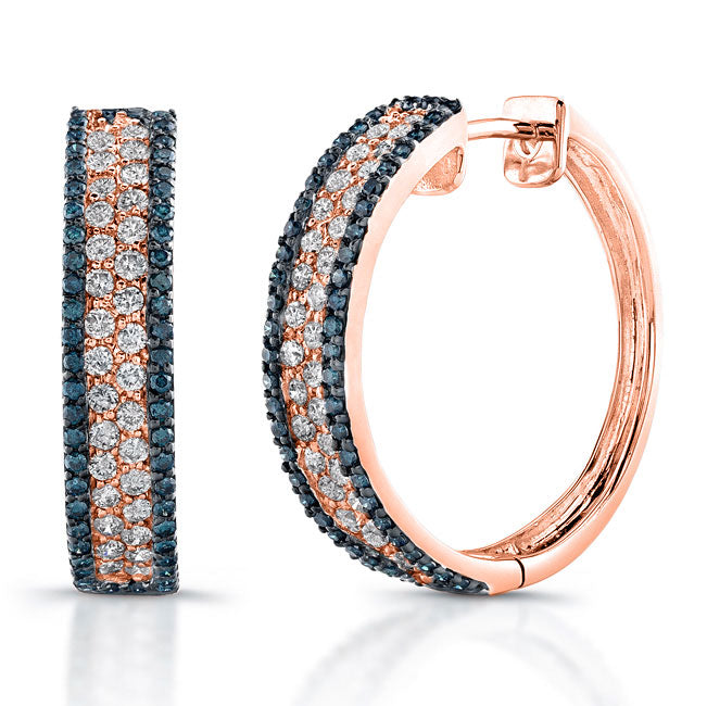Diamond & Topaz Hoop Earrings