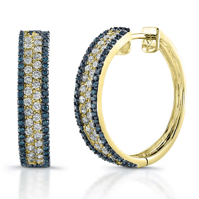 Diamond & Topaz Hoop Earrings