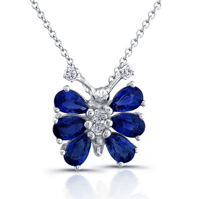 Butterfly Sapphire & Diamond Pendant