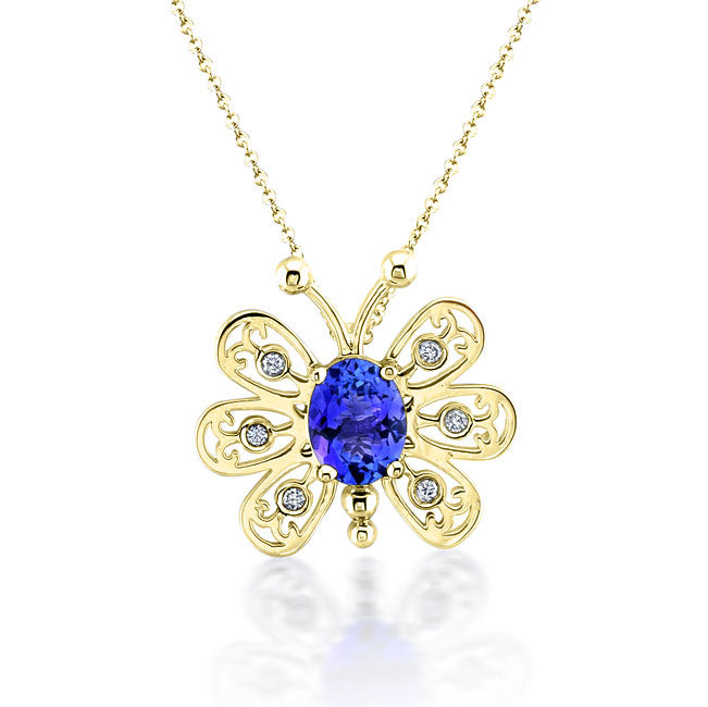 Butterfly Sapphire & Diamond Pendant