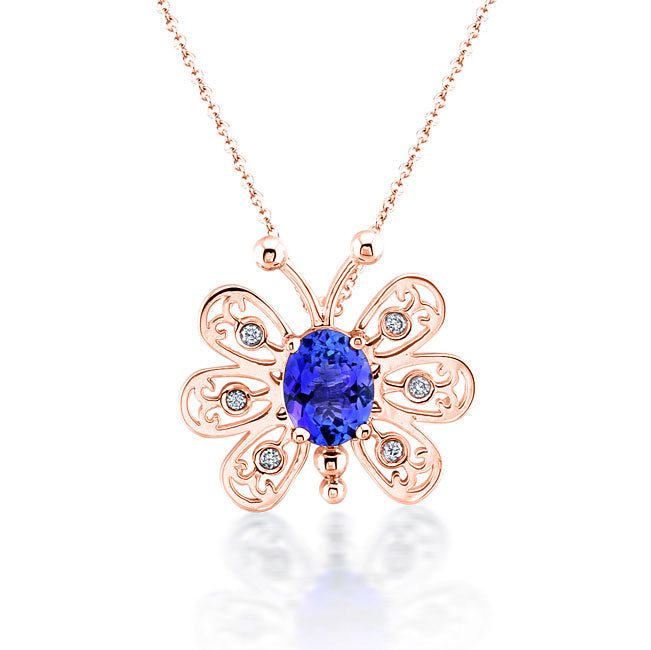 Butterfly Sapphire & Diamond Pendant
