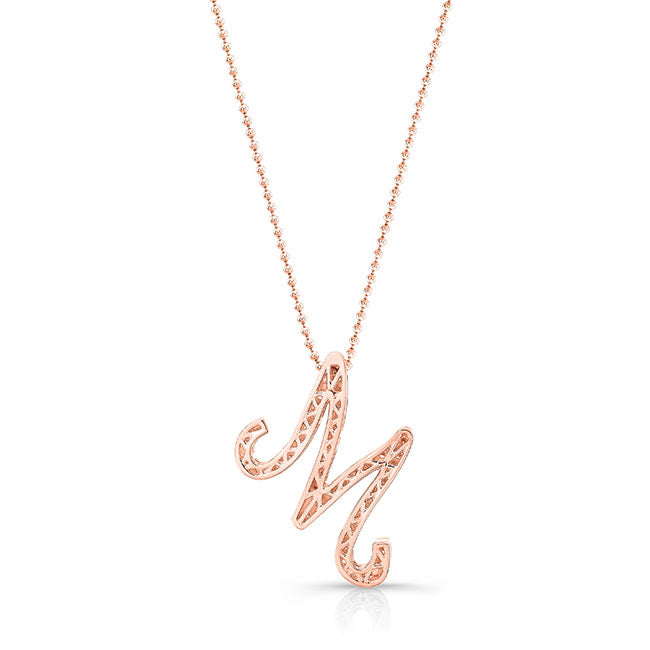 Initial Diamond Pendant "M"