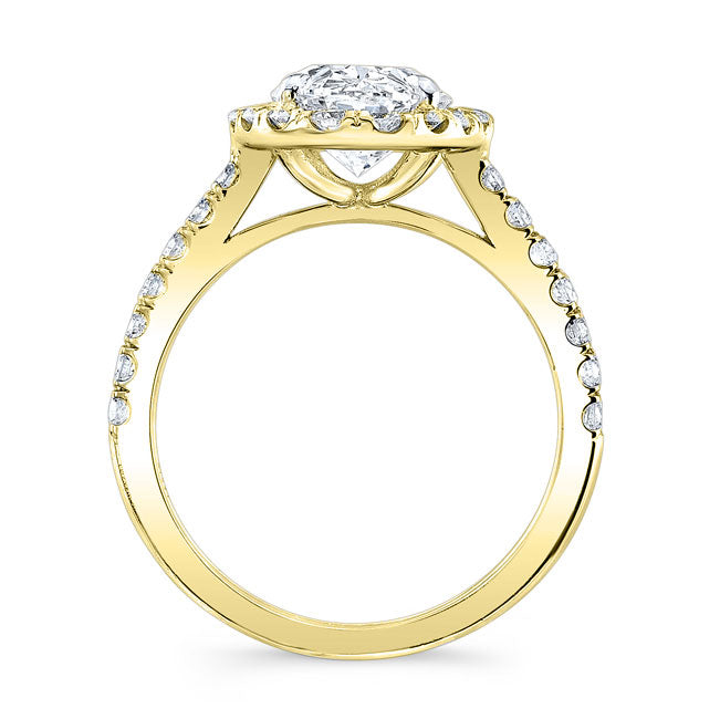 Modern Style Halo Diamond Engagement Ring