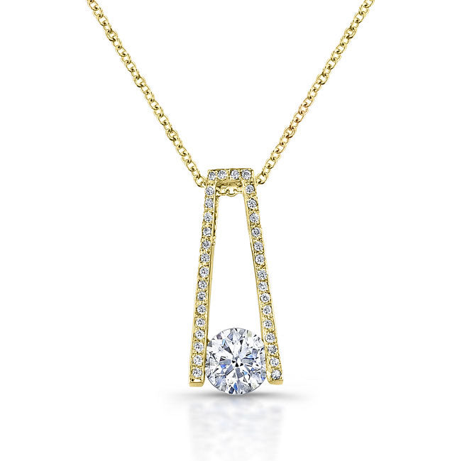 Tension Set Diamond Pendant