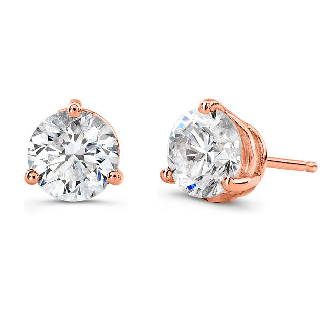 2 Carat Lab Grown Diamond Stud Earrings (1ct Each) in Gold or Platinum