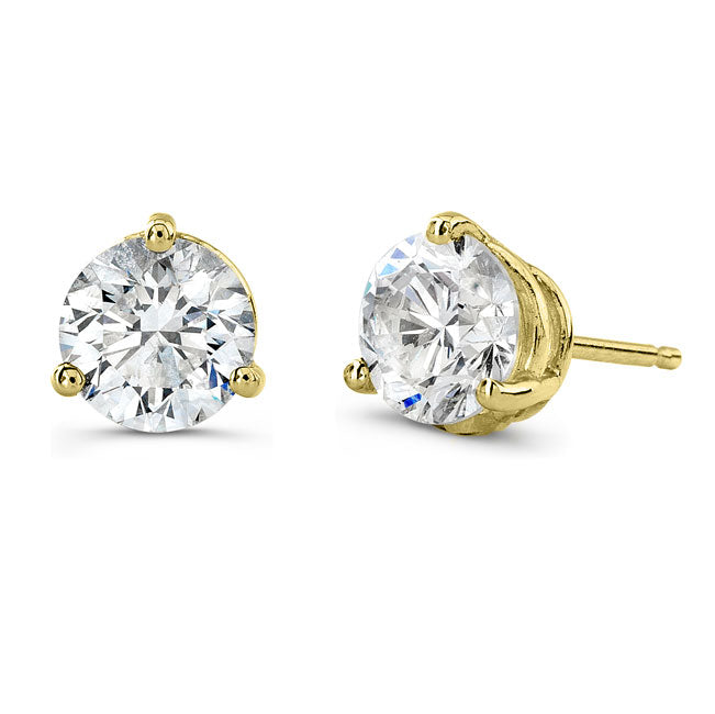 2 Carat Lab Grown Diamond Stud Earrings (1ct Each) in Gold or Platinum