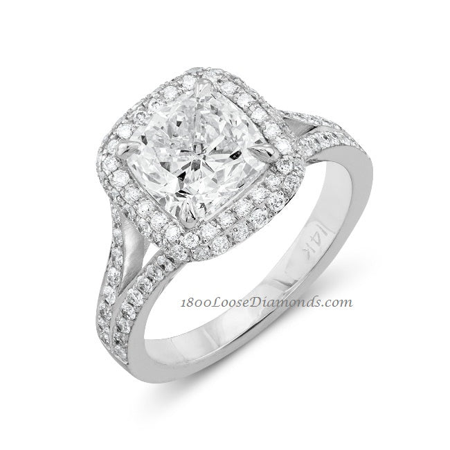 Split Shank Diamond Halo Engagement Ring