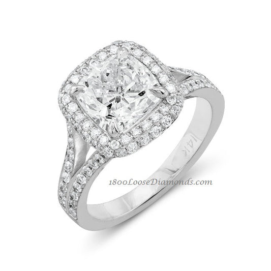 Split Shank Diamond Halo Engagement Ring