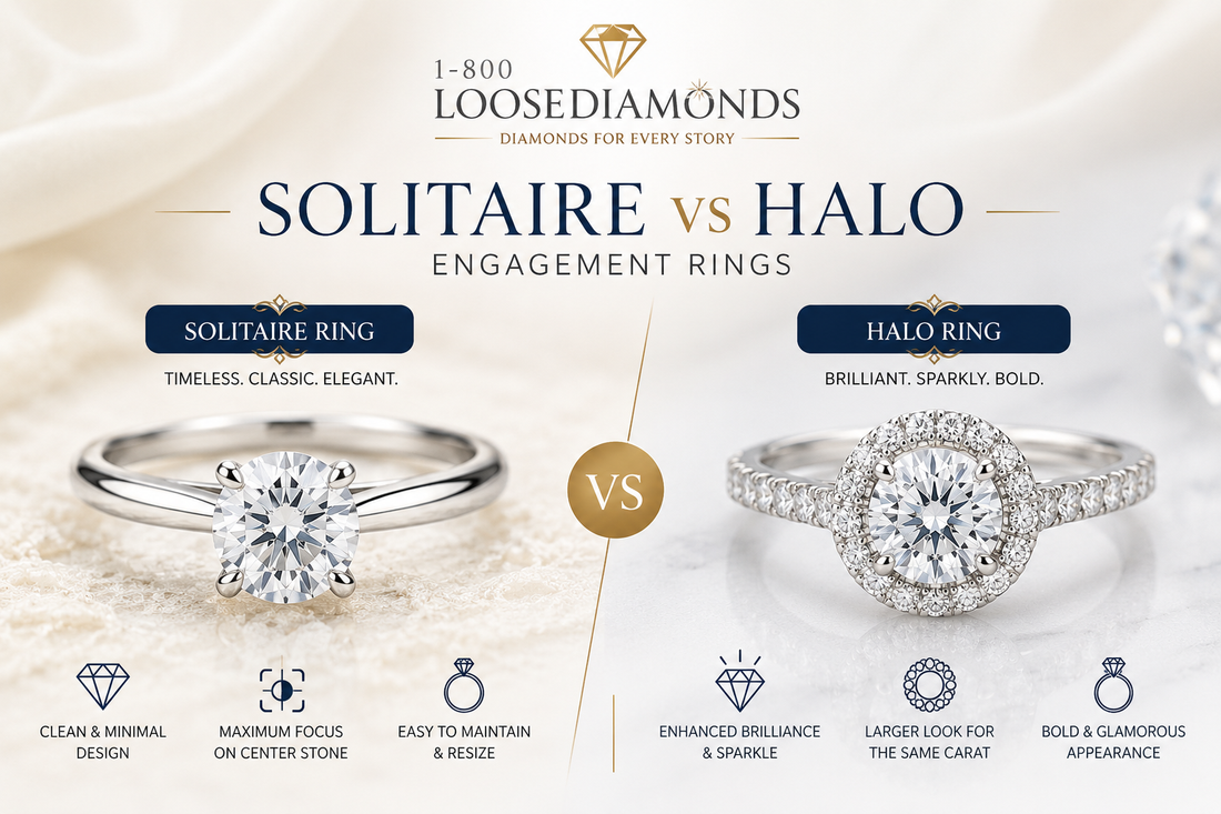 Solitaire vs Halo Engagement Rings