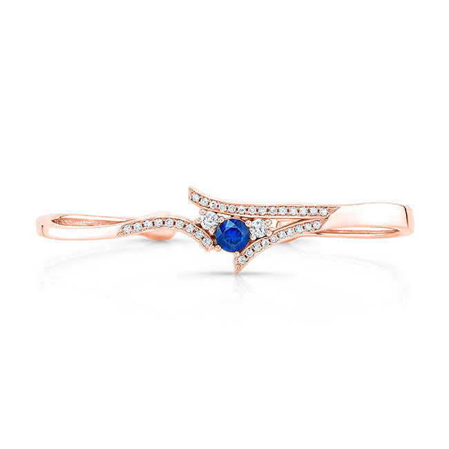 Modern Style Diamond & Sapphire Bangle