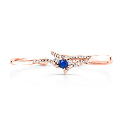 Modern Style Diamond & Sapphire Bangle