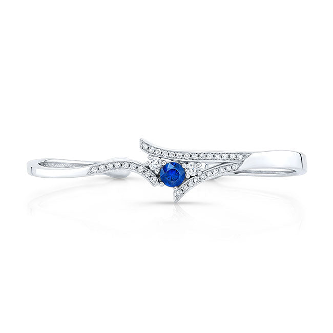 Modern Style Diamond & Sapphire Bangle