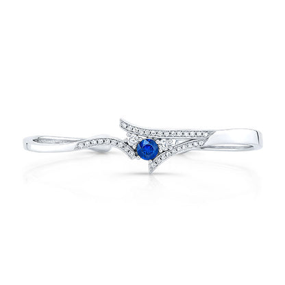 Modern Style Diamond & Sapphire Bangle