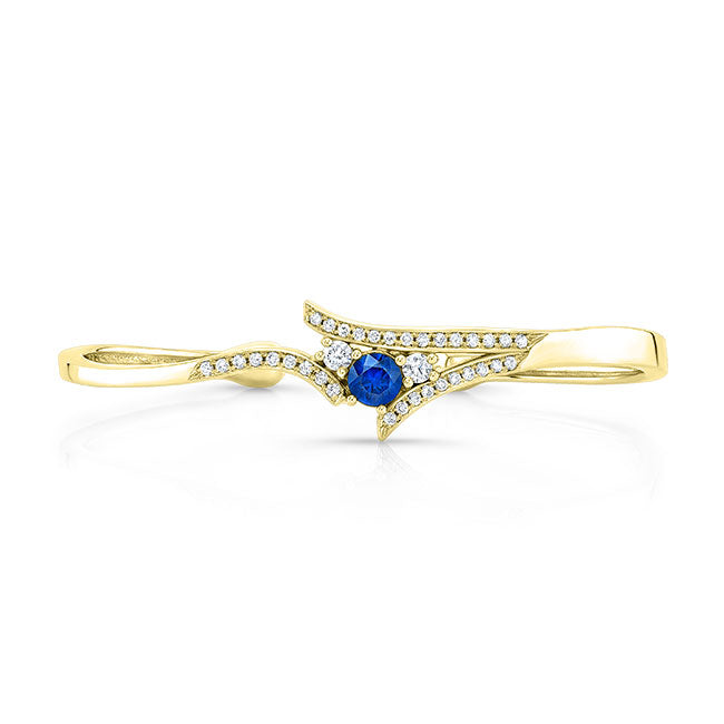 Modern Style Diamond & Sapphire Bangle