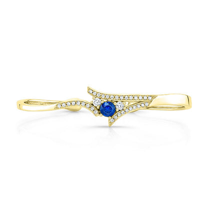 Modern Style Diamond & Sapphire Bangle