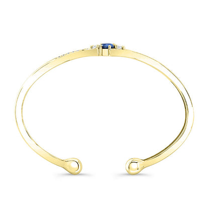 Modern Style Diamond & Sapphire Bangle