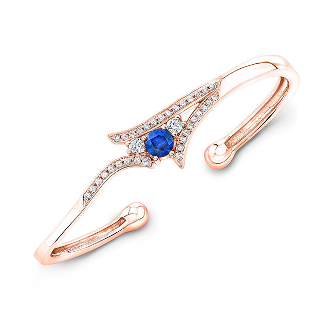 Modern Style Diamond & Sapphire Bangle