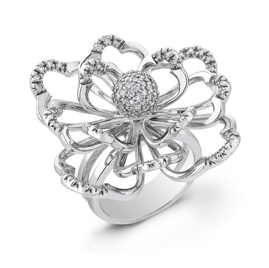 Floral Style Diamond Cocktail Ring
