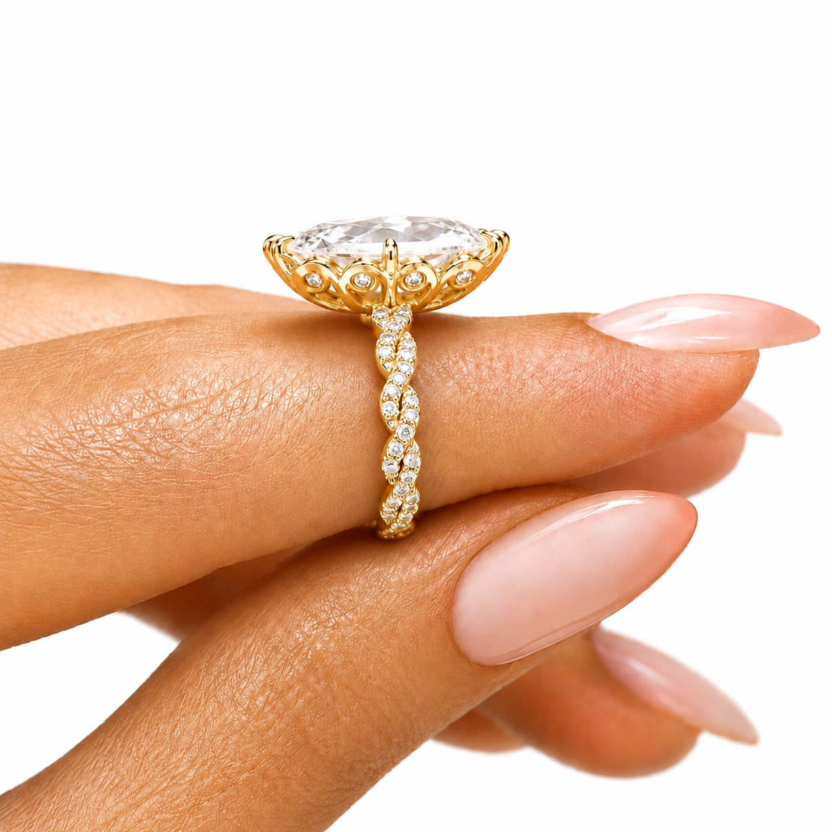 Vintage Style Diamond Engagement Ring