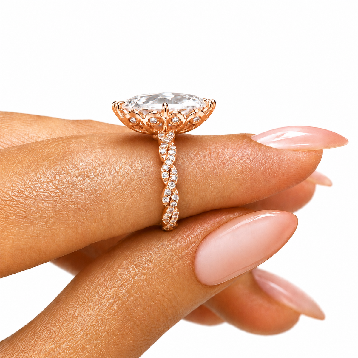 Vintage Style Diamond Engagement Ring