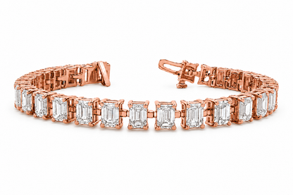 15 Carat Total Weight of Emerald Cut Lab Grown Diamond Tennis Bracelet 6.25"