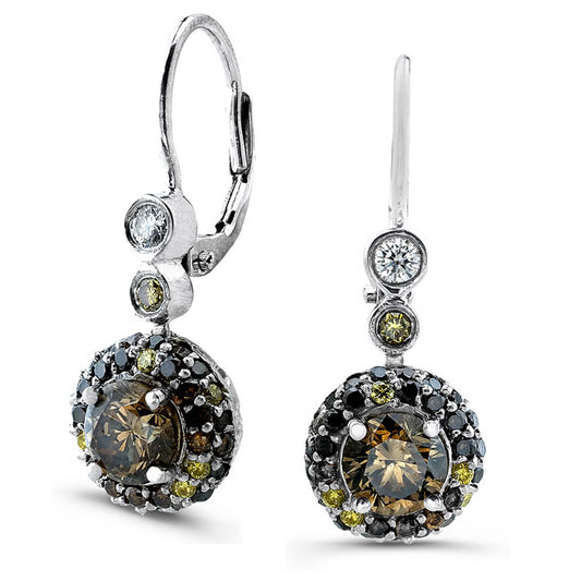 Diamond Cognac Drop Earrings