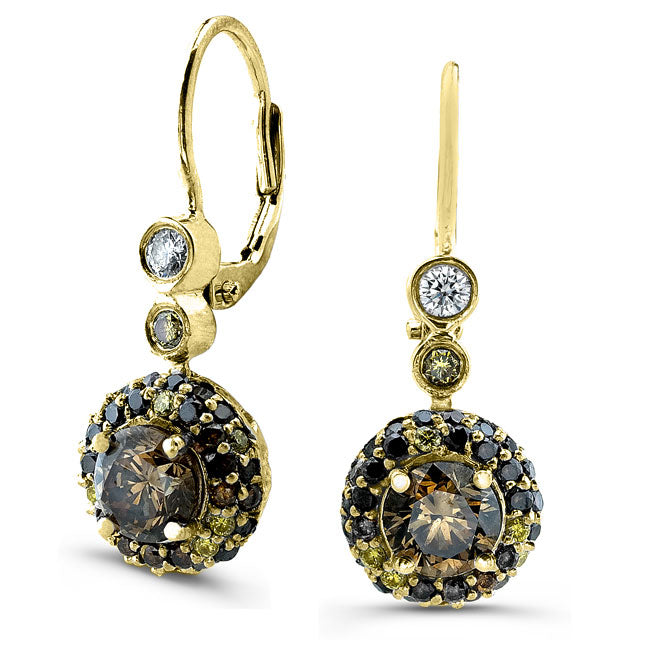 Diamond Cognac Drop Earrings