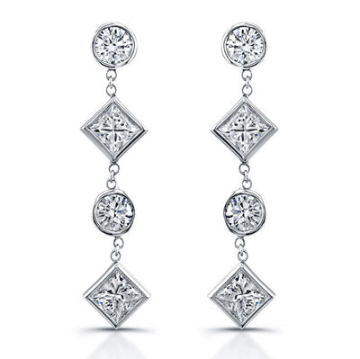 Dangling Mix Shape Diamonds Earrings