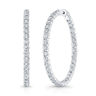 Modern Style Inside-Out Diamond Hoop Earrings