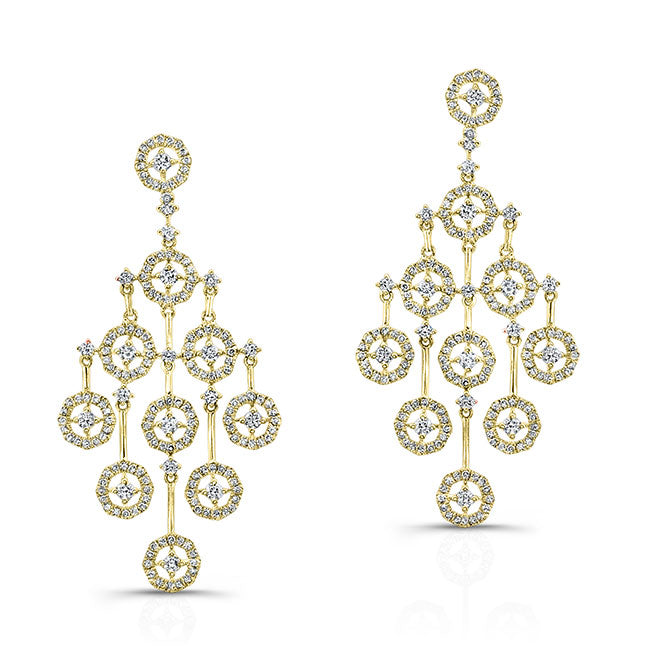 Chandelier Dangling Diamond Earrings
