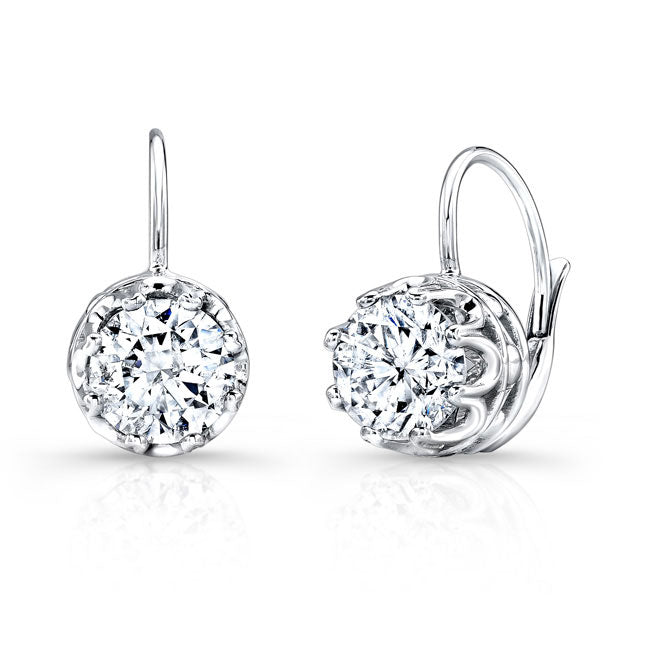 Diamond Solitaire Drop Earring