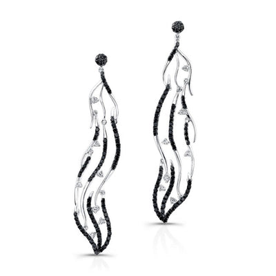 Black and White Diamond Dangling Earring