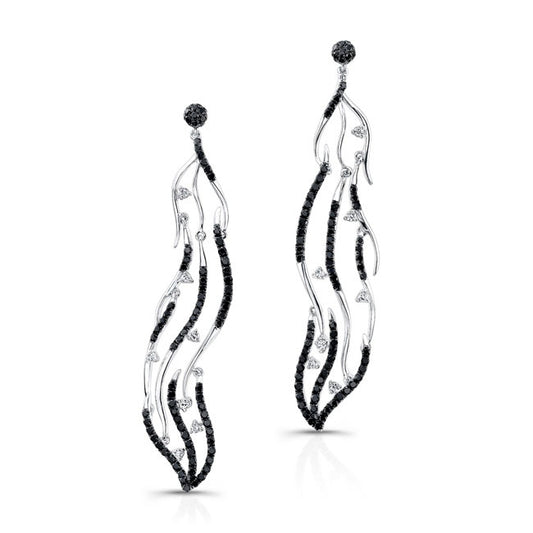 Black and White Diamond Dangling Earring
